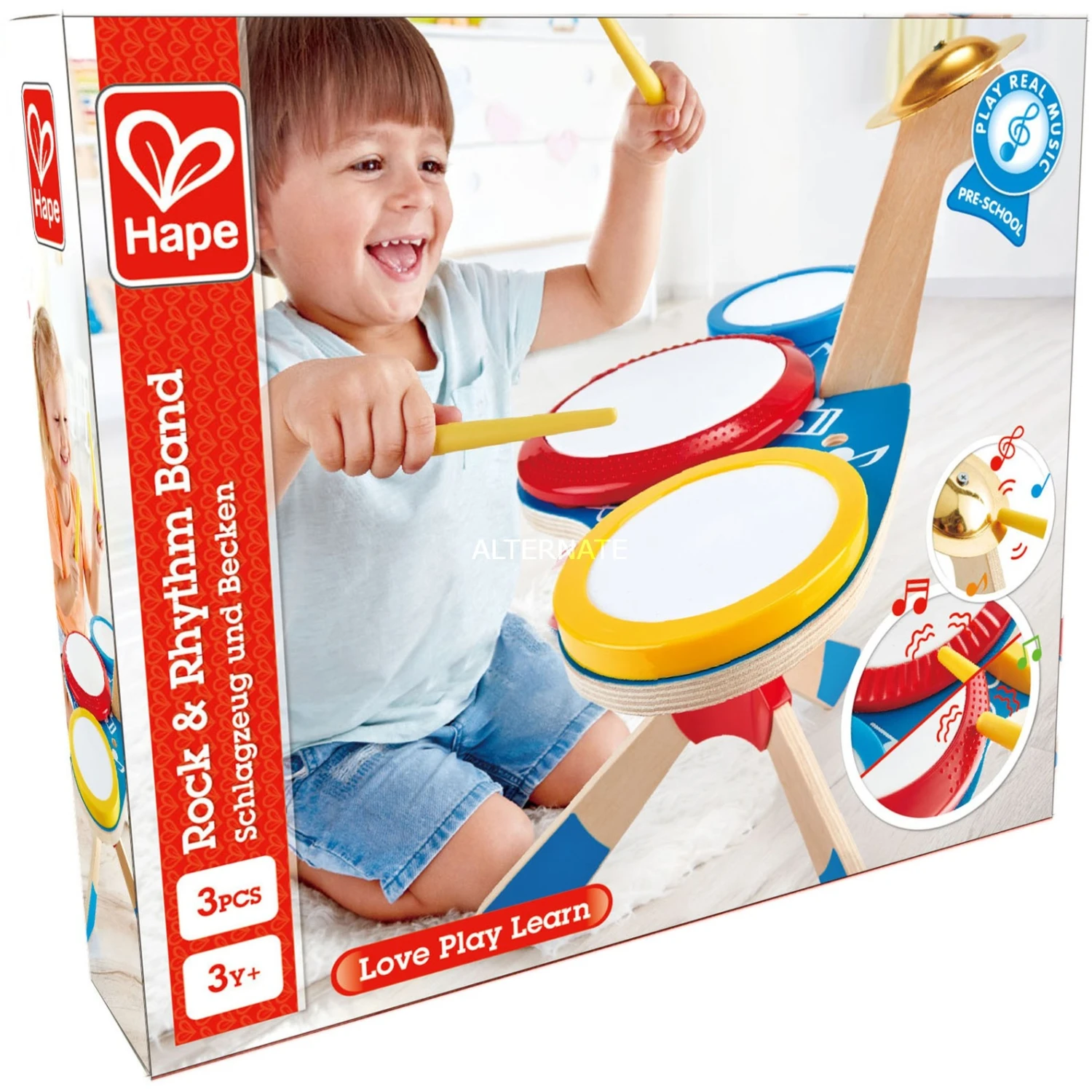 Musikinstrumente Hape Schlagzeug Und Becken, Musikspielzeug 2 Musikinstrumente Hape Schlagzeug Und Becken, Musikspielzeug – Bild 2
