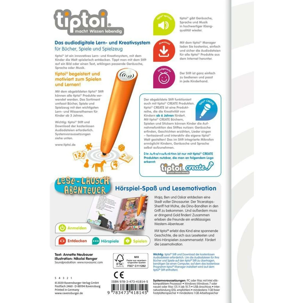Bücher Ravensburger Tiptoi Lese-Lausch-Abenteuer Dino-Stadt, Lernbuch 2 Bücher Ravensburger Tiptoi Lese-Lausch-Abenteuer Dino-Stadt, Lernbuch – Bild 2