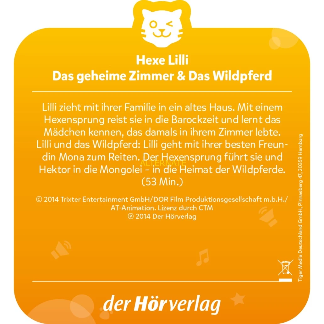 Tigerbox Tigermedia Tigercard - Hexe Lilli: Das Geheime Zimmer & Das Wildpferd, Hörbuch 2 Tigerbox Tigermedia Tigercard - Hexe Lilli: Das Geheime Zimmer & Das Wildpferd, Hörbuch – Bild 2