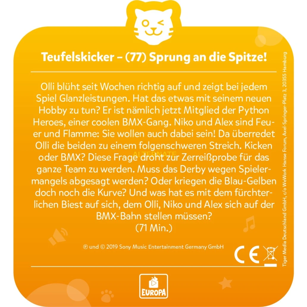 Tigerbox Tigermedia Tigercard - Teufelskicker (77): Sprung An Die Spitze, Hörbuch 2 Tigerbox Tigermedia Tigercard - Teufelskicker (77): Sprung An Die Spitze, Hörbuch – Bild 2